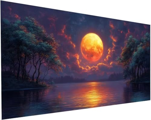 Diamond Painting Landschaft Set für Erwachsene, Diamant Painting Bilder Mond für Basteln Mädchen 8 Jahre Geschenke, 5D DIY Runder Daiments Malerei Stickerei Bilder Anfänger Zuhause Deko 100x50cm L-59 Diamond Painting Landschaft Set für Erwachsene, Diamant Painting Bilder Mond für Basteln Mädchen 8 Jahre Geschenke, 5D DIY Runder Daiments Malerei Stickerei Bilder Anfänger Zuhause Deko 100x50cm L-59 von Yuogyxog