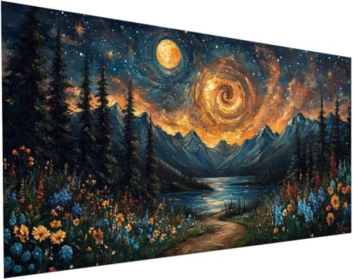 Diamond Painting Landschaft Set für Erwachsene, Diamant Painting Bilder Sternennacht für Basteln Mädchen 8 Jahre Geschenke, 5D DIY Runder Daiments Malerei Stickerei Bilder Zuhause Deko 200x100cm L-57 Diamond Painting Landschaft Set für Erwachsene, Diamant Painting Bilder Sternennacht für Basteln Mädchen 8 Jahre Geschenke, 5D DIY Runder Daiments Malerei Stickerei Bilder Zuhause Deko 200x100cm L-57 von Yuogyxog