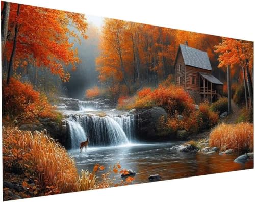 Diamond Painting Landschaft Set für Erwachsene, Diamant Painting Bilder Wasserfall für Basteln Mädchen 8 Jahre Geschenke, 5D DIY Runder Daiments Malerei Stickerei Bilder Zuhause Deko 200x100cm L-47 Diamond Painting Landschaft Set für Erwachsene, Diamant Painting Bilder Wasserfall für Basteln Mädchen 8 Jahre Geschenke, 5D DIY Runder Daiments Malerei Stickerei Bilder Zuhause Deko 200x100cm L-47 von Yuogyxog