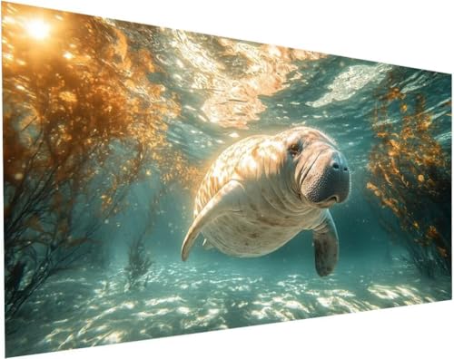 Diamond Painting Manatee Set für Erwachsene, Diamant Painting Bilder Tiere für Basteln Mädchen 8 Jahre Geschenke, 5D DIY Runder Daiments Malerei Stickerei Bilder Anfänger Zuhause Deko 180x90cm L-87 Diamond Painting Manatee Set für Erwachsene, Diamant Painting Bilder Tiere für Basteln Mädchen 8 Jahre Geschenke, 5D DIY Runder Daiments Malerei Stickerei Bilder Anfänger Zuhause Deko 180x90cm L-87 von Yuogyxog