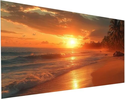 Diamond Painting Strand Set für Erwachsene, Diamant Painting Bilder Sonnenuntergang für Basteln Mädchen 8 Jahre Geschenke, 5D DIY Runder Daiments Malerei Stickerei Bilder Zuhause Deko 100x50cm L-93 Diamond Painting Strand Set für Erwachsene, Diamant Painting Bilder Sonnenuntergang für Basteln Mädchen 8 Jahre Geschenke, 5D DIY Runder Daiments Malerei Stickerei Bilder Zuhause Deko 100x50cm L-93 von Yuogyxog