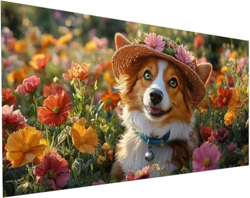 Hund Diamond Painting Erwachsene Groß XXL 160x80cm, Diamond Painting Kinder ab 10 Jahre Blumen, 5D Cross Stitch Diamant Malerei Kreativ Set, DIY Diamanten Basteln Mädchen Geschenke Home Decor L-78 Hund Diamond Painting Erwachsene Groß XXL 160x80cm, Diamond Painting Kinder ab 10 Jahre Blumen, 5D Cross Stitch Diamant Malerei Kreativ Set, DIY Diamanten Basteln Mädchen Geschenke Home Decor L-78 von Yuogyxog