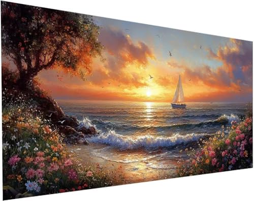Landschaft Diamond Painting Erwachsene Groß XXL 110x50cm, Diamond Painting Kinder ab 10 Jahre Schiffchen, 5D Cross Stitch Diamant Malerei Kreativ Set, DIY Diamanten Basteln Mädchen Home Decor L-44 Landschaft Diamond Painting Erwachsene Groß XXL 110x50cm, Diamond Painting Kinder ab 10 Jahre Schiffchen, 5D Cross Stitch Diamant Malerei Kreativ Set, DIY Diamanten Basteln Mädchen Home Decor L-44 von Yuogyxog