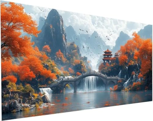 Landschaft Diamond Painting Erwachsene Groß XXL 80x40cm, Diamond Painting Kinder ab 10 Jahre Wasserfall, 5D Cross Stitch Diamant Malerei Kreativ Set, DIY Diamanten Basteln Mädchen Home Decor L-46 Landschaft Diamond Painting Erwachsene Groß XXL 80x40cm, Diamond Painting Kinder ab 10 Jahre Wasserfall, 5D Cross Stitch Diamant Malerei Kreativ Set, DIY Diamanten Basteln Mädchen Home Decor L-46 von Yuogyxog