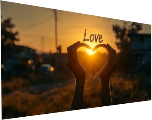 Liebe Diamond Painting Erwachsene Groß XXL 80x40cm, Diamond Painting Kinder ab 10 Jahre Sonnenuntergang, 5D Full Cross Stitch Diamant Malerei Kreativ Set, DIY Diamanten Basteln Mädchen Home Decor L-6 Liebe Diamond Painting Erwachsene Groß XXL 80x40cm, Diamond Painting Kinder ab 10 Jahre Sonnenuntergang, 5D Full Cross Stitch Diamant Malerei Kreativ Set, DIY Diamanten Basteln Mädchen Home Decor L-6 von Yuogyxog