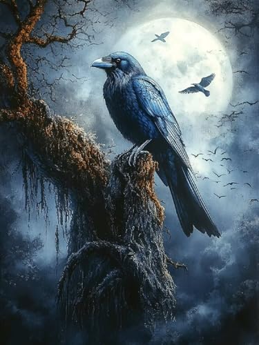 Malen Nach Zahlen Adler Malen Nach Zahlen Kinder Mond ab 9 Jahre Mädchen, DIY Handgemalt Ölgemälde Kit, Paint by Numbers Mit 3 Pinsel und Senior Acrylfarbe, Hobby Erwachsene Kreativ 35x45cm YH-346 von Yuogyxog