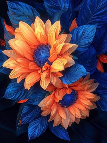 Malen Nach Zahlen Blumen Malen Nach Zahlen Kinder Blume ab 9 Jahre Mädchen, DIY Handgemalt Ölgemälde Kit, Paint by Numbers Mit 3 Pinsel und Senior Acrylfarbe, Hobby Erwachsene Kreativ 45x60cm YH-330 von Yuogyxog