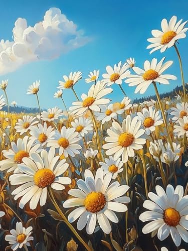 Malen Nach Zahlen Blumen Malen Nach Zahlen Kinder Blumen ab 9 Jahre Mädchen, DIY Handgemalt Ölgemälde Kit, Paint by Numbers Mit 3 Pinsel und Senior Acrylfarbe, Hobby Erwachsene Kreativ 35x45cm YH-302 von Yuogyxog