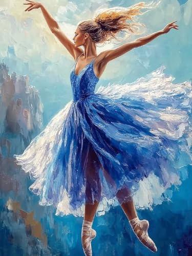 Malen Nach Zahlen Schönheit Malen Nach Zahlen Erwachsene tanzen, DIY Painting by Numbers Set für Kinder Anfänger, Mit 3 Pinsel Fein und Hochwertige Acrylfarbe, Home Deko Geschenke 50x70cm YH-331 von Yuogyxog