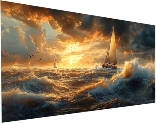 Meer Diamond Painting Erwachsene Groß XXL 80x40cm, Diamond Painting Kinder ab 10 Jahre Schiff, 5D Cross Stitch Diamant Malerei Kreativ Set, DIY Diamanten Basteln Mädchen Geschenke Home Decor L-100 Meer Diamond Painting Erwachsene Groß XXL 80x40cm, Diamond Painting Kinder ab 10 Jahre Schiff, 5D Cross Stitch Diamant Malerei Kreativ Set, DIY Diamanten Basteln Mädchen Geschenke Home Decor L-100 von Yuogyxog