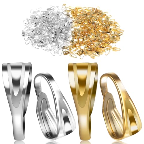 400 Stück Halsketten-Anhänger-Verschluss, goldfarbene Halsketten-Charm-Verschlüsse, Silberbügel zur Schmuckherstellung, Halsketten-Anhängerhalter für Schmuckherstellung, Bastelarbeiten 400 Stück Halsketten-Anhänger-Verschluss, goldfarbene Halsketten-Charm-Verschlüsse, Silberbügel zur Schmuckherstellung, Halsketten-Anhängerhalter für Schmuckherstellung, Bastelarbeiten von Yuomeaz