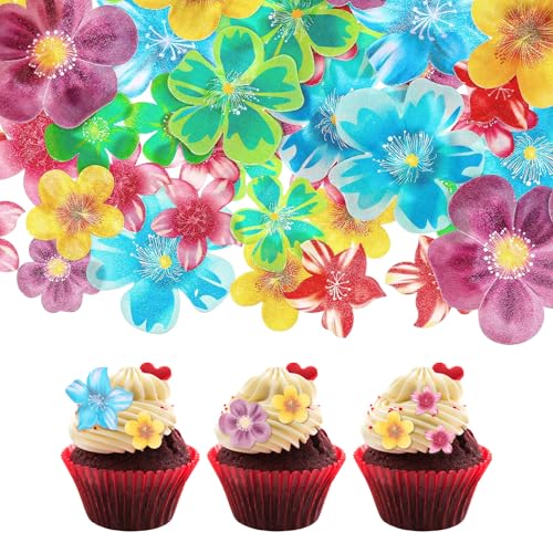 50 Stück Essbare Blüten, Tortendeko Blumen aus Rice Paper, Bunt Kuchen Deko Geburtstag für Hochzeit, Geburtstag Party, Cupcake, Kuchen Dekorationen, Taufe 50 Stück Essbare Blüten, Tortendeko Blumen aus Rice Paper, Bunt Kuchen Deko Geburtstag für Hochzeit, Geburtstag Party, Cupcake, Kuchen Dekorationen, Taufe von Yuomeaz