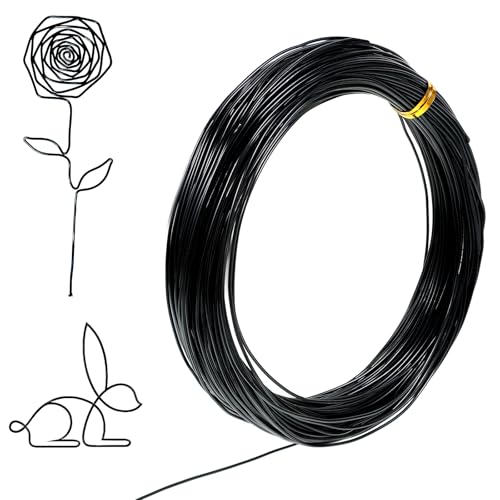 Basteldraht, biegbar, 1 mm, 18 Gauge, schwarz, biegbarer Draht, Aluminium, Modellierdraht, Basteldraht für Handwerk, Schmuck, Perlen, Kranzherstellung Basteldraht, biegbar, 1 mm, 18 Gauge, schwarz, biegbarer Draht, Aluminium, Modellierdraht, Basteldraht für Handwerk, Schmuck, Perlen, Kranzherstellung von Yuomeaz