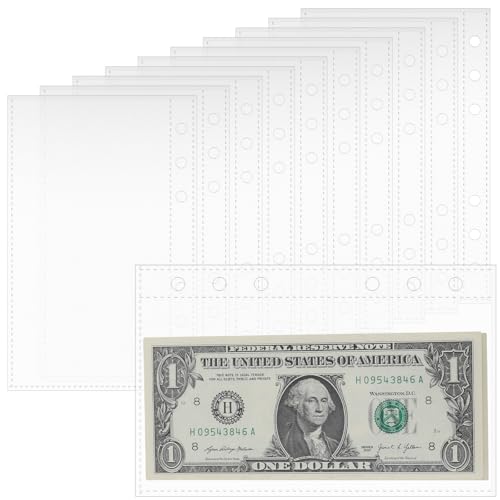 Geldumschläge, A6, wasserdicht, transparent, Geldumschläge für Budgetierung, 6 Löcher, Geldeinsparung für Karten, Fotos, Geldumschläge, 20 Stück von Yuomeaz