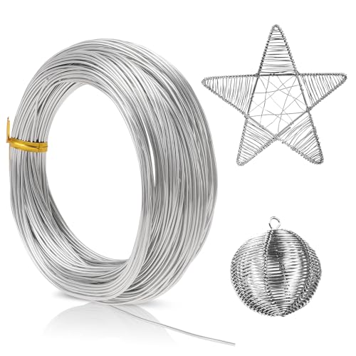Basteldraht 1 mm X 30 m, Handgefertigter Draht zum Basteln Aluminium, Draht Basteln Silbern Aludraht für Schmuckherstellung, Diy, Bastelarbeiten Basteldraht 1 mm X 30 m, Handgefertigter Draht zum Basteln Aluminium, Draht Basteln Silbern Aludraht für Schmuckherstellung, Diy, Bastelarbeiten von Yuomeaz