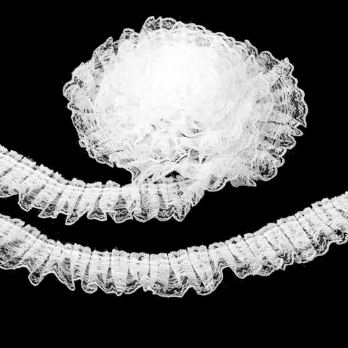 Spitzenband Weiß Vintage, 5M Scheifenband Weiß mit Doppelter Spitze, Häkel Geschenkband Breit 5cm für Hochzeit, Deko, Diy, Nähen, Handwerk, Basteln Spitzenband Weiß Vintage, 5M Scheifenband Weiß mit Doppelter Spitze, Häkel Geschenkband Breit 5cm für Hochzeit, Deko, Diy, Nähen, Handwerk, Basteln von Yuomeaz