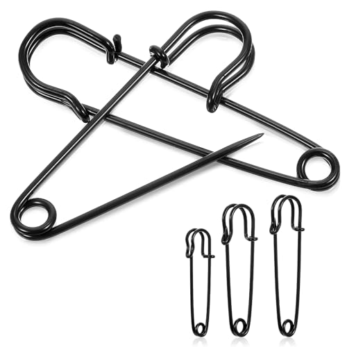 Yuomeaz 30 Stück Sicherheitsnadeln Groß 5/6/7 cm Safety Pins, Sicherheitsnadeln Schwerlast für Kleidung, Dicke Stoffe, Alle Arten von Handarbeiten, Decken (Schwarz) von Yuomeaz