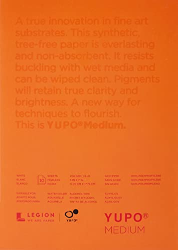 Yupo Paper 12,7 cm x 17,7 cm 10 Blatt/Packung-weiß 33.5 kg, sonstiges, mehrfarbig. von Yupo Paper