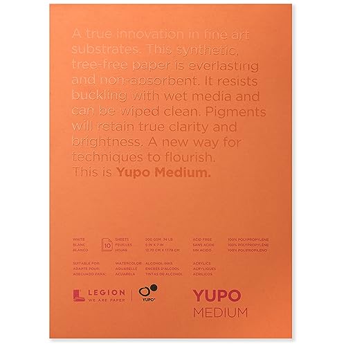 Yupo Paper 12,7 cm x 17,7 cm 10 Blatt/Packung-weiß 33.5 kg, sonstiges, mehrfarbig. von Yupo Paper