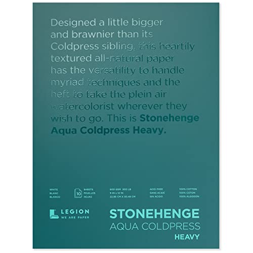 Stonehenge SQC300WH Aqua 9 x 12 300#, Papier Baumwolle, Weiß, 136 kg, Einheitsgröße, 10 stück von Stonehenge