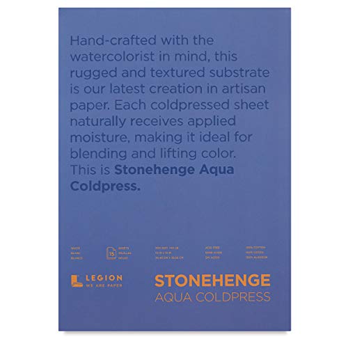 Yupo Paper SQH140WH Stonehenge Aqua Block Hotpress Pad 25,4 x 25,4 cm, 15 Blatt/Packung, 63,5 kg, Weiß 140 lb, 10-x-10-Inch von Stonehenge