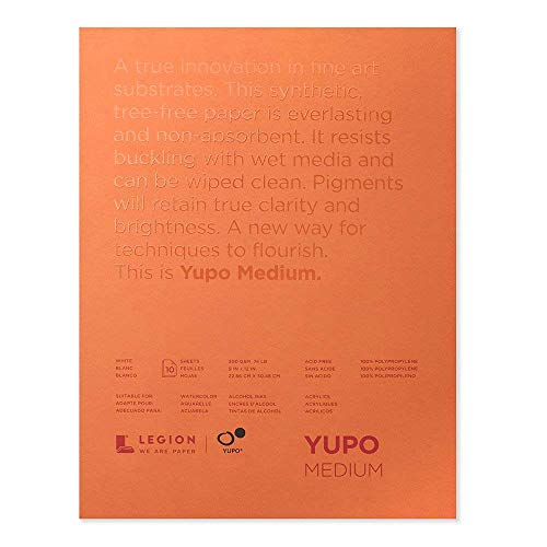 Yupo Paper YUPO 9 Zoll x 12 Zoll 10 Blatt/pkg-White 74lb, andere, Mehrfarbig von LEGION PAPER