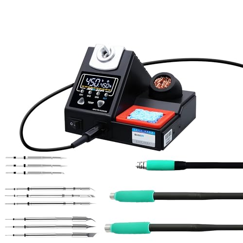 AIFEN A5 Pro Lötstation Kompatibler Original-Lötkolben 115 Griff +3 Spitzen 115 LCD Digitalanzeige Schweiß- und Nacharbeitsstation (A5pro 115+3 Spitzen) von YuqiaoTime