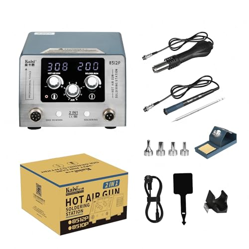 KAISI 8512P 2 IN 1 Digitale Lötstation Heißluftgebläse Nacharbeitsstation Elektrischer Lötkolben für Telefon PCB IC SMD BGA Löten (220V Netzteil) von YuqiaoTime