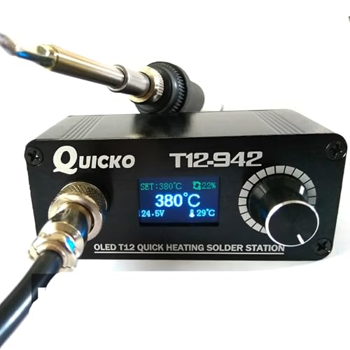 QUICKO T12-942 OLED MINI Lötstation Digitaler elektronischer Lötkolben DC Version Tragbar ohne Netzteil (QUICKO T12-942 Kit I) von YuqiaoTime
