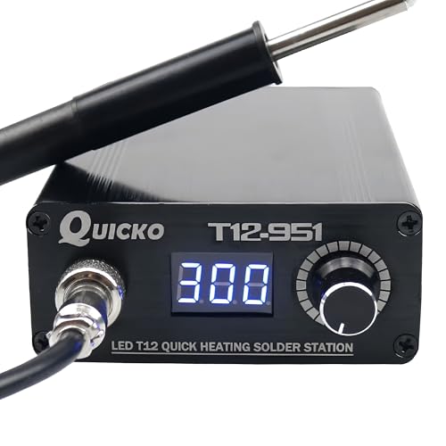 Quicko Schnellheizendes T12-951 LED Digital Lötkolbenstation Elektronischer Lötkolben Lötkolbentool mit P9 Kunststoffgriff (Quicko T12-951 Kit I) von YuqiaoTime