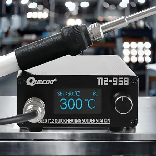 STM32 T12-958 Lötstation Elektronischer Lötkolben 1,3 Zoll Digitalstation Löten 907 Griff Lötkolbenspitze Schweißwerkzeug (QUECOO T12-958 Kit I) von YuqiaoTime