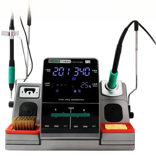 Sugon T3602 Lötstation, 240 W, 2 in 1, Doppelgriff, elektronisches Lötkolben-Set, Nano-Elektronik, Reparatur, IC, Telefon, Lötwerkzeuge mit hoher Präzision (210 + 115 + 6 Aufsätze, Stromversorgung 220 Sugon T3602 Lötstation, 240 W, 2 in 1, Doppelgriff, elektronisches Lötkolben-Set, Nano-Elektronik, Reparatur, IC, Telefon, Lötwerkzeuge mit hoher Präzision (210 + 115 + 6 Aufsätze, Stromversorgung 220 von YuqiaoTime