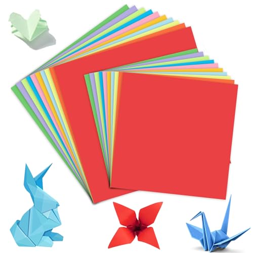 Yuqilin 400 Blatt Origami Papier, 2 Größen Buntes Papier, Origami Papier 20x20 CM und Origami Papier 15x15 CM, 10 Farben Buntpapier, Faltpapier, für Diy Kunst und Bastelprojekte von Yuqilin