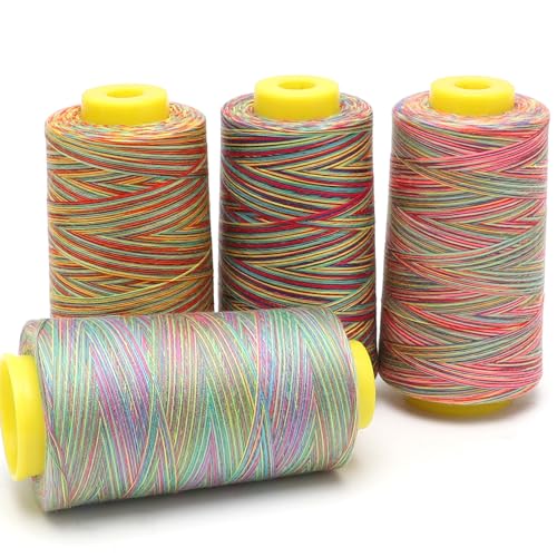 Yuragim 4 Bunt NäHgarn Overlockgarn, Polyester Irisierend Polyester NäHgarn Set für NäHgarn Faden Garn NäHmaschine, Overlock Nähgarn, NäHfaden Overlock Garn 40S/2 Je 2700 M, Insgesamt 10800 m Yuragim 4 Bunt NäHgarn Overlockgarn, Polyester Irisierend Polyester NäHgarn Set für NäHgarn Faden Garn NäHmaschine, Overlock Nähgarn, NäHfaden Overlock Garn 40S/2 Je 2700 M, Insgesamt 10800 m von Yuragim