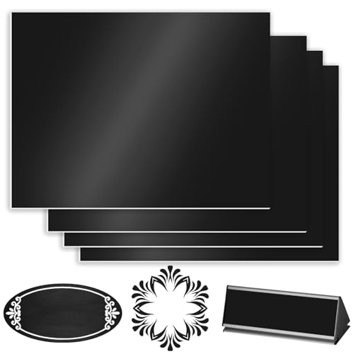Yuragim ABS Kunststoffplatte, 4 Stück Laser Rohlinge zum Gravieren 30x20 cm 1,3 mm Dicke, Laser Gravur Material für Namensschild Haustür, Plastikplatte Gravurplatte für DIY Schneiden Basteln (Schwarz) Yuragim ABS Kunststoffplatte, 4 Stück Laser Rohlinge zum Gravieren 30x20 cm 1,3 mm Dicke, Laser Gravur Material für Namensschild Haustür, Plastikplatte Gravurplatte für DIY Schneiden Basteln (Schwarz) von Yuragim
