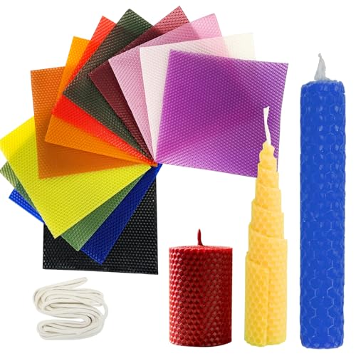Yuragim Bienenwachsplatten, 12 Farben Bienenwachskerzen Selber Machen Set, Wachsplatten für Kerzen, Bienenwachskerzen-DIY-Kit für Kinder Erwachsene Bastelaktion Handwerkliche Geschenke 20x20 cm Yuragim Bienenwachsplatten, 12 Farben Bienenwachskerzen Selber Machen Set, Wachsplatten für Kerzen, Bienenwachskerzen-DIY-Kit für Kinder Erwachsene Bastelaktion Handwerkliche Geschenke 20x20 cm von Yuragim