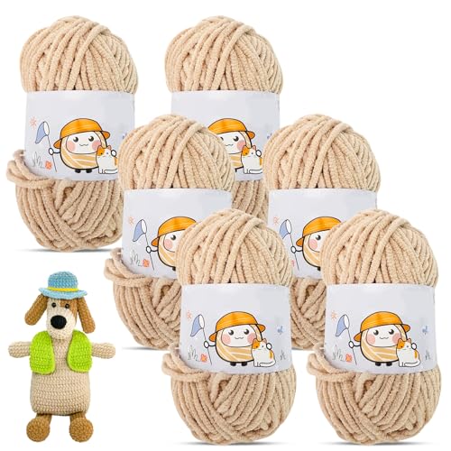 Yuragim Dicke Wolle zum Stricken, Einfach Garn Chenille Chunky Wolle zum Häkeln Dickes Garn Häkelgarn für Anfänger Soft Knitting zum Häkeln und Stricken für Decken, Hüte, Schals, Socken,DIY (Beige) Yuragim Dicke Wolle zum Stricken, Einfach Garn Chenille Chunky Wolle zum Häkeln Dickes Garn Häkelgarn für Anfänger Soft Knitting zum Häkeln und Stricken für Decken, Hüte, Schals, Socken,DIY (Beige) von Yuragim