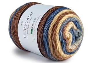 Yuragim Farbverlaufsgarn Baumwolle zum Häkeln, 400g (4x100g) Bobbel Wolle Garn Farbverlauf 245m Mehrfarbiges Gradient Häkelgarn, Superweiche Farbverlaufswolle zum Stricken Schal Decke Pullover Hüte von Yuragim