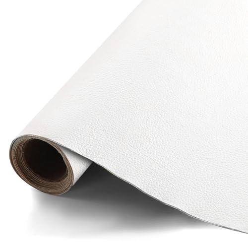 Yuragim Kunstleder Meterware, Wasserdicht Kunstleder Gekörnt Lederimitat Texturiert Lederstoff Meterware 200 x 140cm, Polsterleder Lederimitat für Stuhl Bank Sessel Sofa Autositze Möbelstoff, Weiß Yuragim Kunstleder Meterware, Wasserdicht Kunstleder Gekörnt Lederimitat Texturiert Lederstoff Meterware 200 x 140cm, Polsterleder Lederimitat für Stuhl Bank Sessel Sofa Autositze Möbelstoff, Weiß von Yuragim