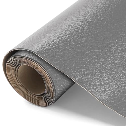Yuragim Kunstleder Meterware, Wasserdicht Kunstleder Gekörnt Lederimitat Texturiert Lederstoff Meterware 200 x 140cm, Polsterleder Lederimitat für Stuhl Bank Sessel Sofa Autositze Möbelstoff, Grau Yuragim Kunstleder Meterware, Wasserdicht Kunstleder Gekörnt Lederimitat Texturiert Lederstoff Meterware 200 x 140cm, Polsterleder Lederimitat für Stuhl Bank Sessel Sofa Autositze Möbelstoff, Grau von Yuragim