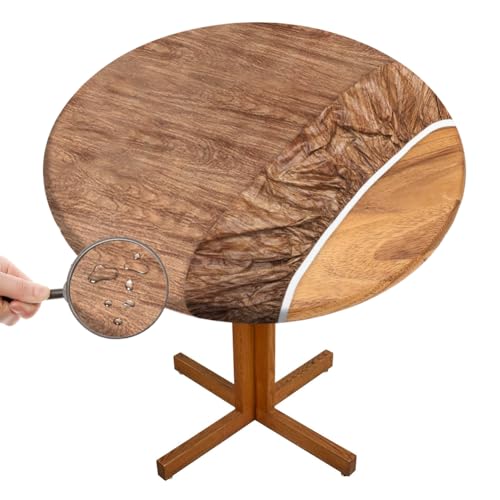 Yuragim Tischdecke Abwaschbar Rund Ø 90-110 cm Elastisch Tischdecke Outdoor Wetterfest Rund Gartentischdecke mit Gummizug, Tischschutzfolie Tischdecken Table Cloth für Garten Restaurant(Holzmaserung) Yuragim Tischdecke Abwaschbar Rund Ø 90-110 cm Elastisch Tischdecke Outdoor Wetterfest Rund Gartentischdecke mit Gummizug, Tischschutzfolie Tischdecken Table Cloth für Garten Restaurant(Holzmaserung) von Yuragim