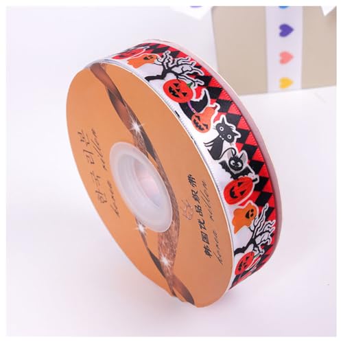 1 Rolle Halloween-Grosgrain-Dekoband Halloween-Geschenkband Grosgrain-Band für DIY, Halloween-Dekoration, Halloween-Geschenkverpackung, 45 Meter von Yurosiay