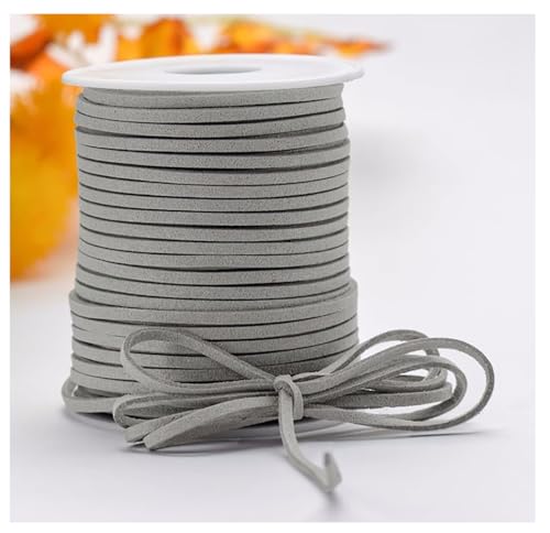 50 Yard 2,6 mm Wildlederband Faux Wildleder Schnur Lederschnur Lederband Veloursleder Band Leder Schnur String Kunstlederseil für DIY Schmuck Basteln Armbänder Halsketten von Yurosiay