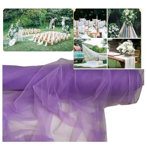 Tüllstoff Tüll Meterware 10M×160cm Durchsichtig Zart Tüllband Dekostoff Tüll Stoffe Netzstoff Hochzeit Vorhang Hochzeitsbogen Freihanddeko Zeremonie Party Deko Kleid Crafts GeschenkLila von Yurosiay