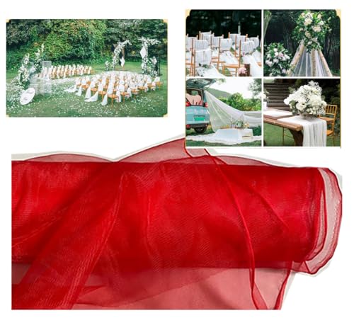 Tüllstoff Tüll Meterware 25M×160cm Durchsichtig Zart Tüllband Dekostoff Tüll Stoffe Netzstoff Hochzeit Vorhang Hochzeitsbogen Freihanddeko Zeremonie Party Deko Kleid Crafts GeschenkRot Tüllstoff Tüll Meterware 25M×160cm Durchsichtig Zart Tüllband Dekostoff Tüll Stoffe Netzstoff Hochzeit Vorhang Hochzeitsbogen Freihanddeko Zeremonie Party Deko Kleid Crafts GeschenkRot von Yurosiay