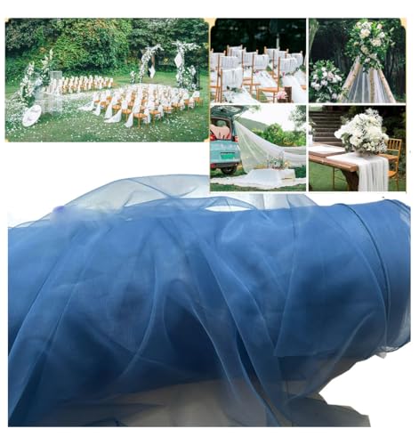 Tüllstoff Tüll Meterware 3M×160cm Durchsichtig Zart Tüllband Dekostoff Tüll Stoffe Netzstoff Hochzeit Vorhang Hochzeitsbogen Freihanddeko Zeremonie Party Deko Kleid Crafts GeschenkDunstblau von Yurosiay