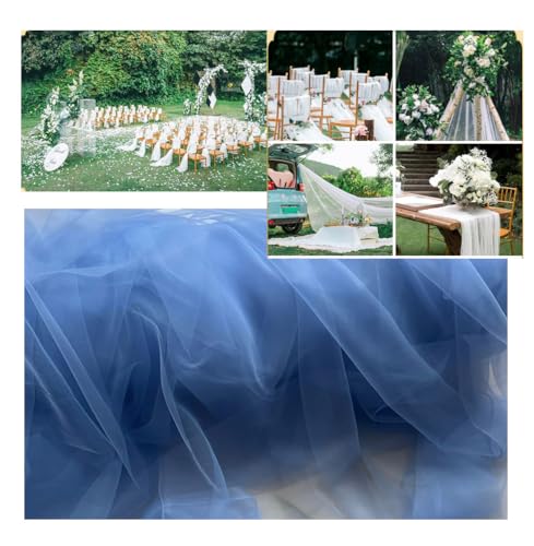 Tüllstoff Tüll Meterware 3M×160cm Durchsichtig Zart Tüllband Dekostoff Tüll Stoffe Netzstoff Hochzeit Vorhang Hochzeitsbogen Freihanddeko Zeremonie Party Deko Kleid Crafts GeschenkHimmelblau von Yurosiay