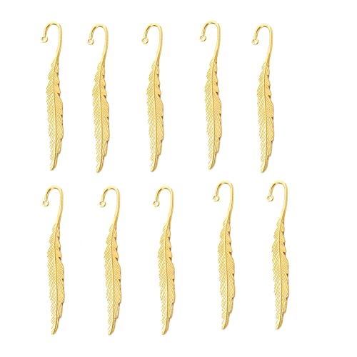 Yurosiay 10 Stück Federn Lesezeichen Rohling Metall Vintage Feder Form Lesezeichen Zubehör DIY Feder Anhänge Mit Loch Federn Metall Basteln für Lesezeichen Schmuckherstellung Gold Yurosiay 10 Stück Federn Lesezeichen Rohling Metall Vintage Feder Form Lesezeichen Zubehör DIY Feder Anhänge Mit Loch Federn Metall Basteln für Lesezeichen Schmuckherstellung Gold von Yurosiay