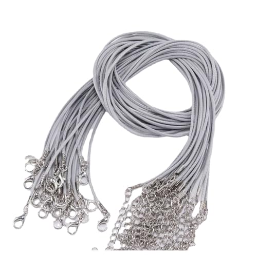 Yurosiay 100 Stück Gewachst Halskette Schnur Ketten zum Basteln 2mm Lederband Kette Mit Verschluss Hummer Schließe Und Verlängerungskette Seil zum DIY Schmuckherstellung Yurosiay 100 Stück Gewachst Halskette Schnur Ketten zum Basteln 2mm Lederband Kette Mit Verschluss Hummer Schließe Und Verlängerungskette Seil zum DIY Schmuckherstellung von Yurosiay