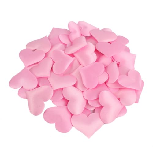 Yurosiay 100 Stück Herz Konfetti Stoff 3.5cm Liebe Schwamm Blütenblätter Konfetti Bunt Herzen Tischkonfetti Streudeko Hochzeit Herzen Romantische Herz Konfetti Schwamm für Hochzeit Party Rosa von Yurosiay